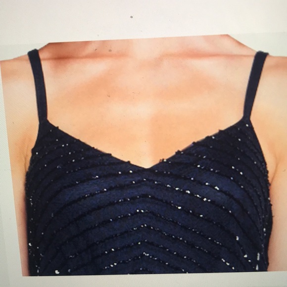 Adrianna Papell Art Deco Beaded Blouson Gown in Navy - Picture 4 of 11